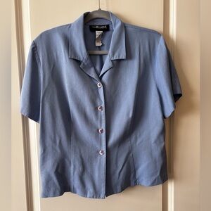 Sag Harbor Petite Button-Front Top Size Large